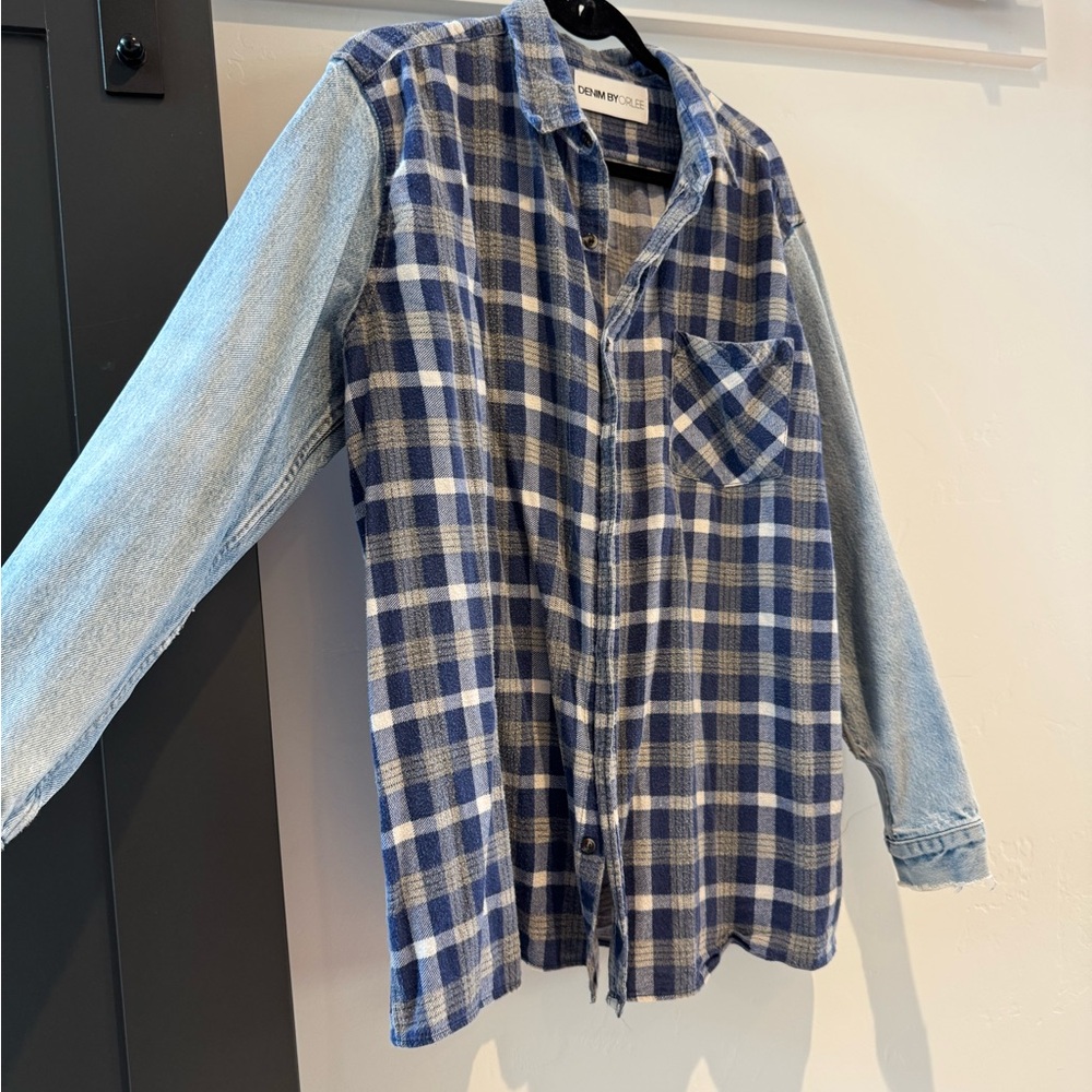 Denim By Orlee Plaid Jean jacket ✨